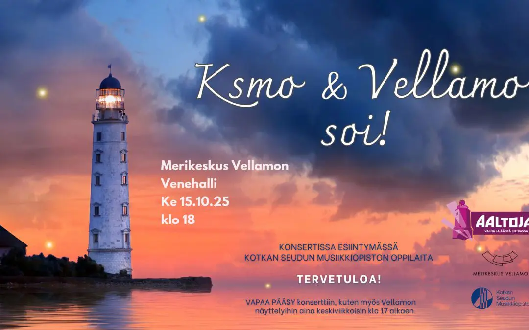 Vellamo soi! Musiikkiopiston oppilaskonsertti.15.10.2025 klo 18