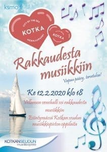 Rakkaudesta musiikkiin -konsertin mainosjuliste