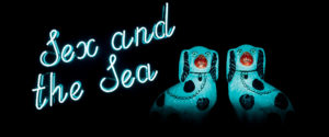 Sex and the sea -valoteksti sekä posliinikoirat
