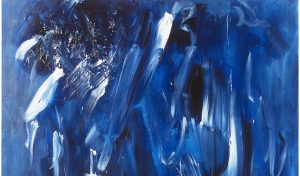 Maaria Märkälän sinisävyinen maalaus