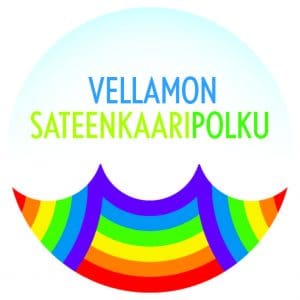 Vellamon Sateenkaaripolun tunnus on allokko sateenkaaren väreissä